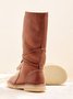 Comfortable Soft Lightweight Lace Up Chunky Heel Boots Footwear