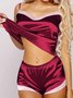 Christmas Sexy Contrast Camisole Shorts Home Pajama Set Xmas Pajamas