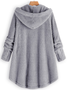 zolucky Cozy Fleece Hooded Sherpa Coat Symmetrical Button Teddy Bear Coat