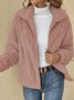 Women Casual Plain Autumn No Elasticity Daily Plush Long sleeve Regular Regular Teddy Jacket