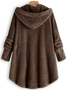 zolucky Cozy Fleece Hooded Sherpa Coat Symmetrical Button Teddy Bear Coat