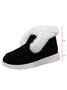 Women Casual Color Block Winter Faux Suede Slip On Split Joint Furry Snow Boots