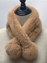 Casual Solid Color Plush Ball Scarf Everyday Clothing Accessories