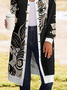 Paisley Hoodie Long Sleeve Buttoned Casual Coat