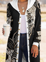 Paisley Hoodie Long Sleeve Buttoned Casual Coat