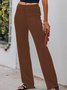 Plain Daily Jersey Casual H-Line Wide Leg Long Pants