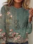 Casual Crew Neck Floral T-Shirt
