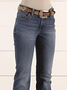Casual Plain Denim Jean Without Belt