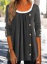 Women Casual Plain Autumn Lightweight Micro-Elasticity Daily Jersey Mid-long H-Line Top