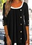 Women Casual Plain Autumn Lightweight Micro-Elasticity Daily Jersey Mid-long H-Line Top