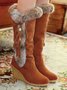 Vintage Fringe Plush Warm Snow Boots
