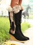 Vintage Fringe Plush Warm Snow Boots