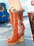 Vintage Fringe Plush Warm Snow Boots