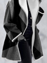 Shawl Collar Color Block Casual Overcoat