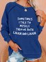Long Sleeve Round Neck Printed Top