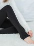 Casual Plain Warm Tights Autumn Winter High Stretch Fleece Socks