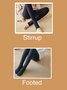 Casual Plain Warm Tights Autumn Winter High Stretch Fleece Socks