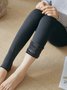 Casual Plain Warm Tights Autumn Winter High Stretch Fleece Socks