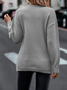 Daily Plain Casual Cross V Neck Tunic Winter Knitted Loose Long Sleeve Sweater