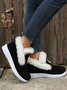 Women Casual Color Block Winter Faux Suede Slip On Split Joint Furry Snow Boots