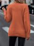 Daily Plain Casual Cross V Neck Tunic Winter Knitted Loose Long Sleeve Sweater