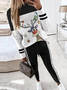 Christmas Casual Jersey Two-Piece Set Xmas Two-Piece Coat