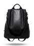 Vintage Soft Leather Zip Backpack Shoulder Bag Organizer