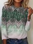 Casual Ethnic Autumn Daily Best Sell Crew Neck Regular H-Line Regular T-shirt for Women