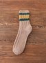 Casual Home Daily Striped Pattern Thickened Flannel Socks Autumn Winter Thickened Accessories