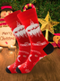 Christmas Cotton Jacquard Santa, Elk, Snowflake Pattern Socks, Festive Matching Red Socks Xmas Socks