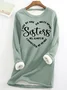 Womens Sister Crew Neck Casual Sweatshirt