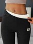 Casual Fleece Lined Leggings Pants High Waist Athletic Pants Tummy Control Stretch Workout Yoga Leggings