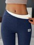 Casual Fleece Lined Leggings Pants High Waist Athletic Pants Tummy Control Stretch Workout Yoga Leggings