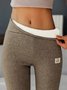 Casual Fleece Lined Leggings Pants High Waist Athletic Pants Tummy Control Stretch Workout Yoga Leggings