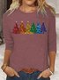 Women's Rainbow Christmas Trees Classic Long Sleeve Top