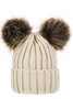 Casual Retro Twist Knit Big Ball Beanie Autumn Winter Thickened Warm Accessories