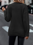 Daily Plain Casual Cross V Neck Tunic Winter Knitted Loose Long Sleeve Sweater