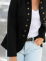 Plain Others Buckle Casual Jacket