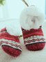 Leisure Home Ethnic Pattern Striped Coral Fleece Floor Socks Autumn Winter Warmth Thickening Accessories