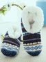 Leisure Home Ethnic Pattern Striped Coral Fleece Floor Socks Autumn Winter Warmth Thickening Accessories