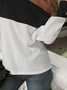 Casual Loose Cold Shoulder Color Block tunic T-Shirt