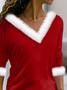 Christmas Casual Jersey Asymmetrical Loose T-Shirt Xmas T-shirt