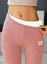 Casual Fleece Lined Leggings Pants High Waist Athletic Pants Tummy Control Stretch Workout Yoga Leggings