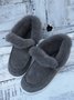 Women Casual Color Block Winter Faux Suede Slip On Split Joint Furry Snow Boots