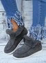 Women Casual Color Block Winter Faux Suede Slip On Split Joint Furry Snow Boots