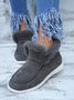 Women Casual Color Block Winter Faux Suede Slip On Split Joint Furry Snow Boots