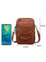 Antique Soft Leather Zip Multi Pocket One Shoulder Crossbody Bag