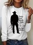 Women Funny Word Every Girl Needs A Little Rip In Her Jeans Text Letters Cotton-Blend Long Sleeve Top