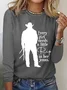Women Funny Word Every Girl Needs A Little Rip In Her Jeans Text Letters Cotton-Blend Long Sleeve Top