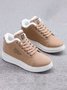 Text-print Warm Lined Lace-Up Sneakers